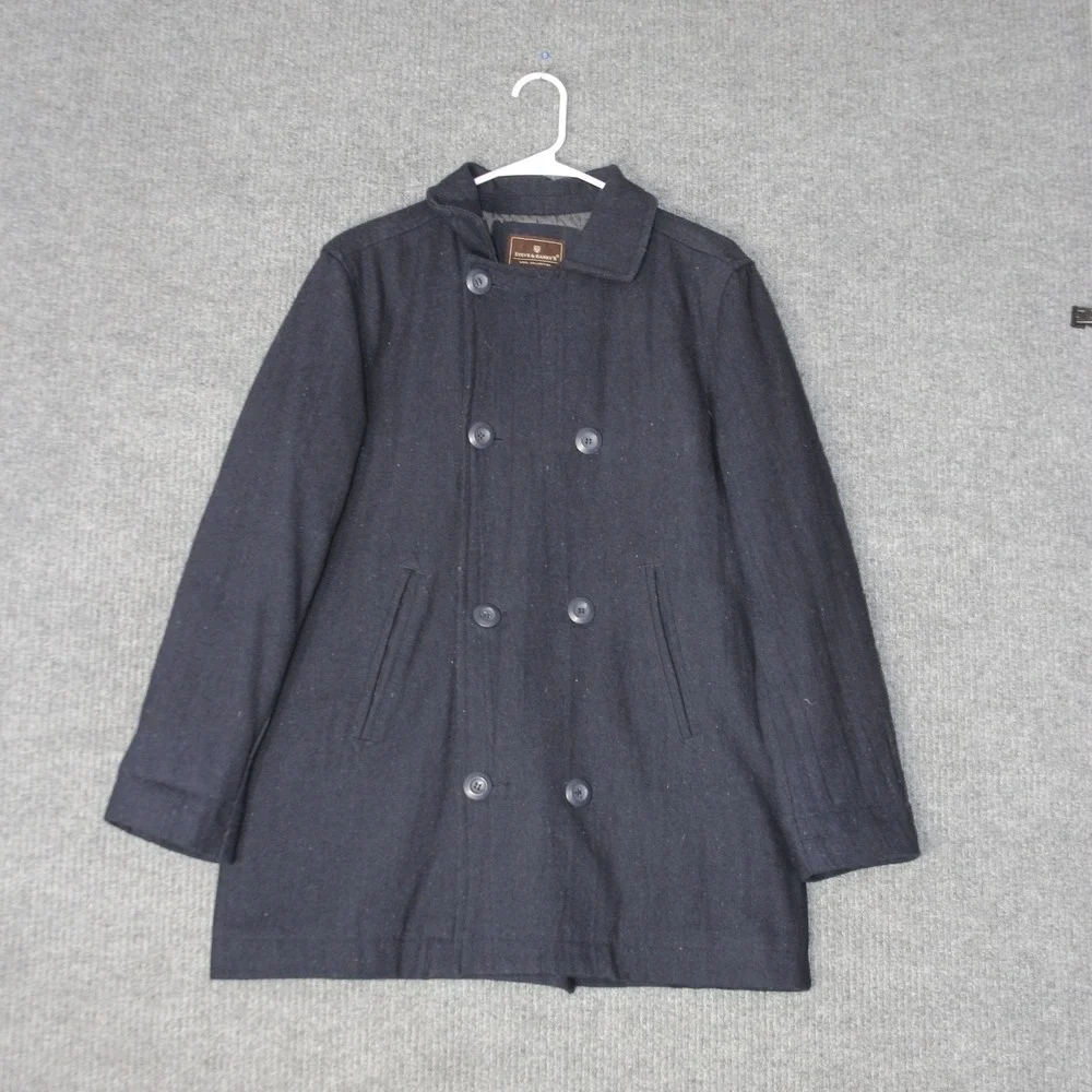 Steve & Barry's Pea Coat Mens S Navy Blue Wool‎ Blend Double Breasted Jacket